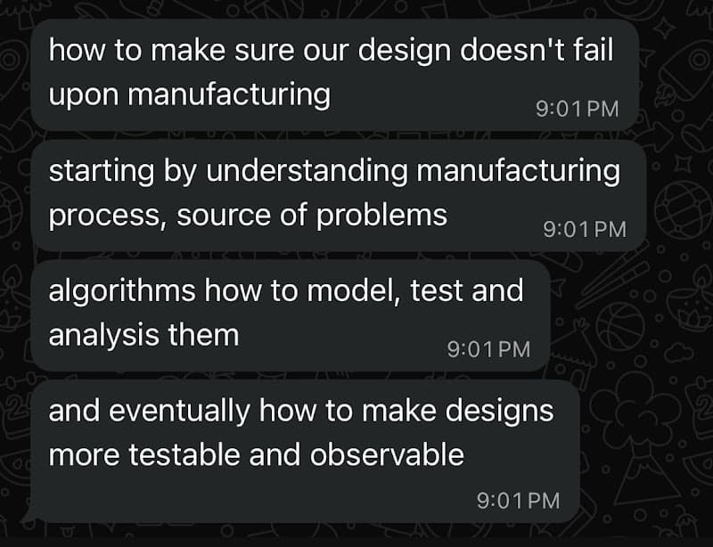 ملاحظات عن مادة Design for Testability